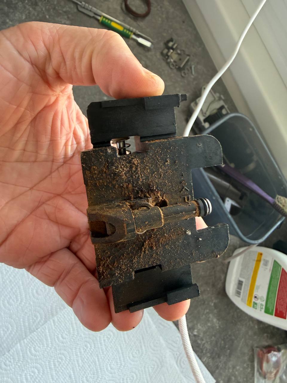 Серая плесень на дренажном клапане